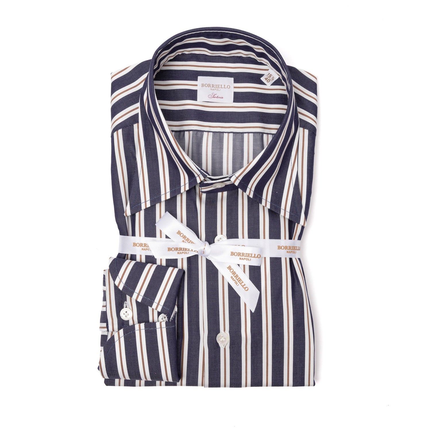 Striped Shirt "Naples Nobility" with Cocktail Cuff - handmade